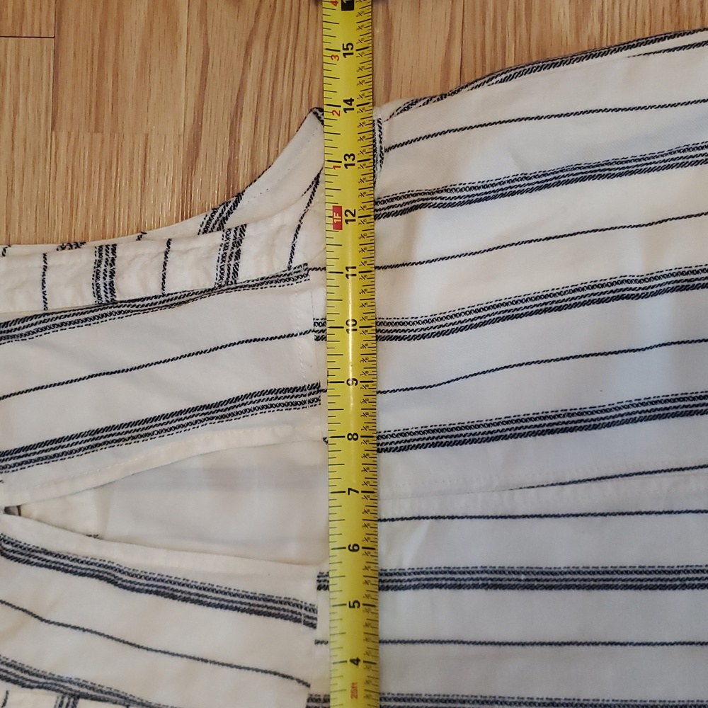NWOT Anthropologie Striped Linen Dress in White and Navy Size 0 - Picture 7 of 10
